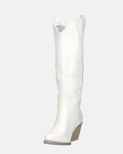 LIANA - camperos con tacco in ecopelle bianco