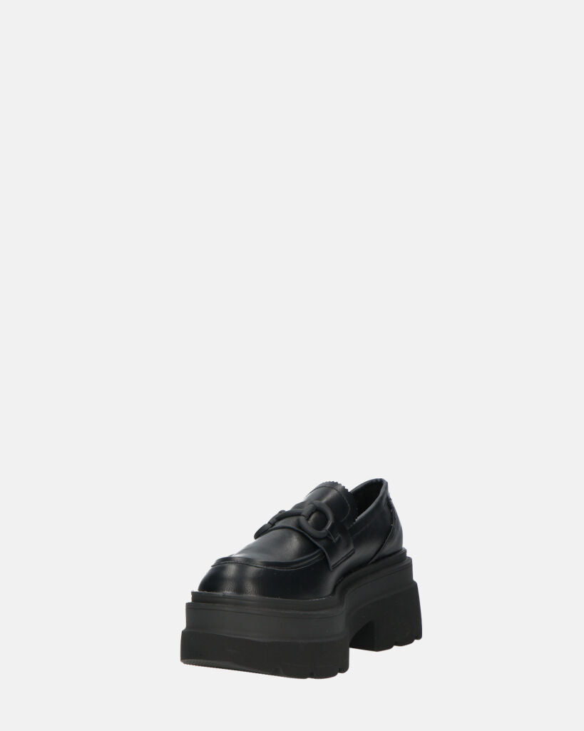 BESSIE - scarpe nere platform con decorazione