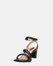 HIROE - sandales à talons et bride en éco-cuir noir