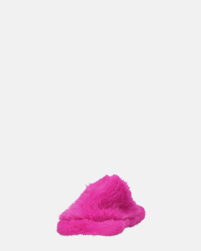NOARA - pantofole in pelliccia fucsia chiuse in punta