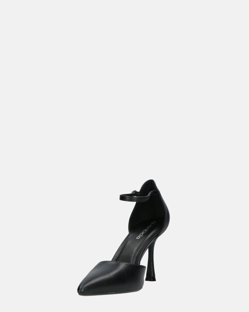 MEENA - decolette nero con cinturino e soletta nera