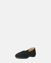 SERENITY - ballerine nere in tessuto ricamato con suola beige