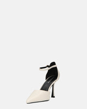 MEENA - decolette bianco con cinturino e soletta nera