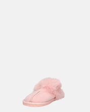 MIDORI - pantofole rose con pelliccia e camoscio