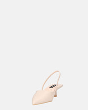NIEVES - scarpe beige slingback con tacco kitten