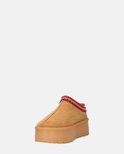ZELDA - pantolofe platform in camoscio marrone