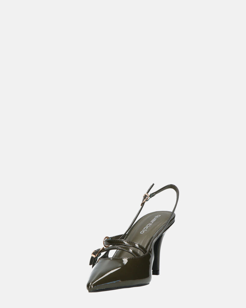 TANISHA - decolette scarpa con tacco verde e cinturini