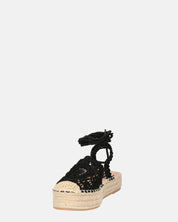 SHIRLEY - sandali platform con decorazioni in tessuto nero