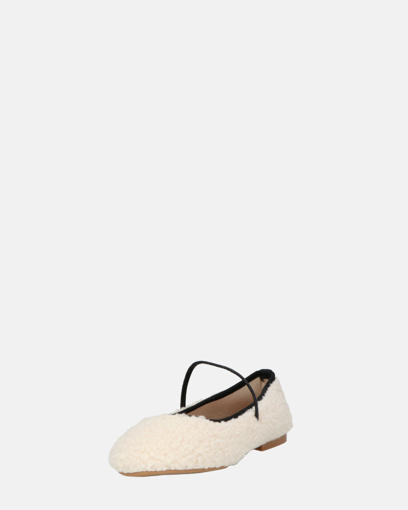 ALISSA - ballerine beige chiaro effetto peluche con suola beige