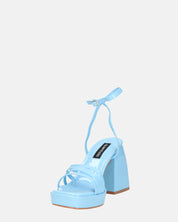 WINONA - sandali in glassy azzurro con tacco squadrato