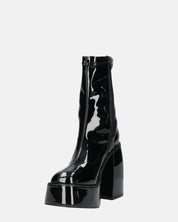 MYA - stivaletti platform con tacco alto in glassy nero