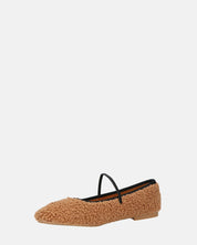 ALISSA - ballerine marrone effetto peluche con suola beige