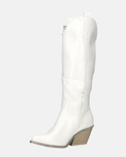LIANA - camperos con tacco in ecopelle bianco