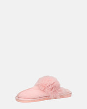 MIDORI - pantofole rose con pelliccia e camoscio