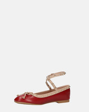 MAHIKA - ballerine bordeaux con borchie dorate