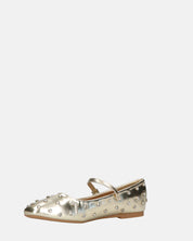 SOFIYA - ballerine in glassy oro con cinturino