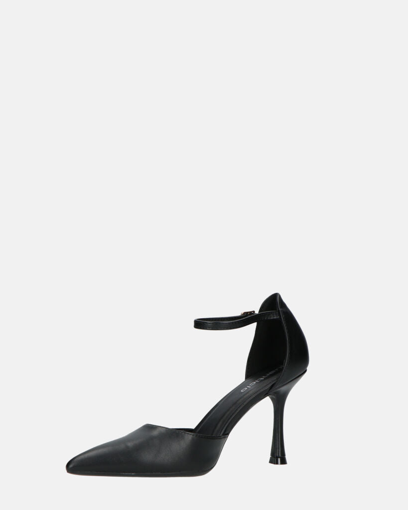MEENA - decolette nero con cinturino e soletta nera