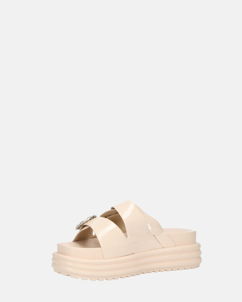 NIVI - sandali platform in glassy beige