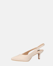 BEVERLIE - decollete con tacco in ecopelle beige