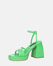 WINONA - sandali in glassy verde con tacco squadrato