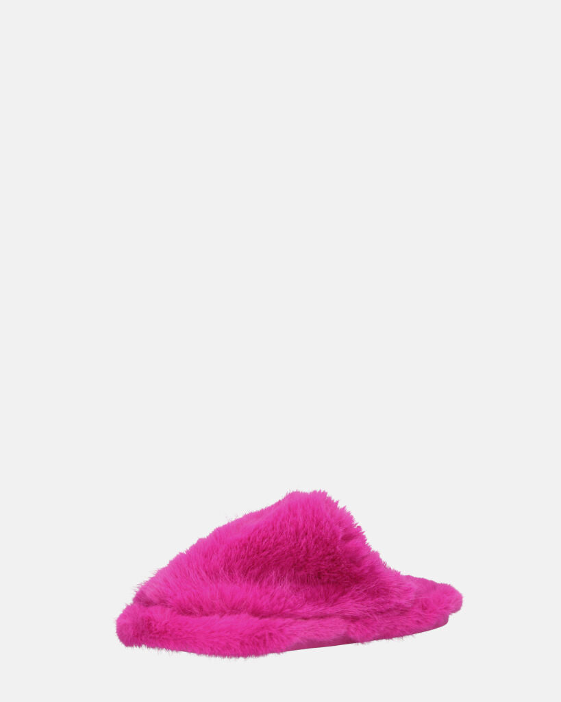 NOARA - pantofole in pelliccia fucsia chiuse in punta