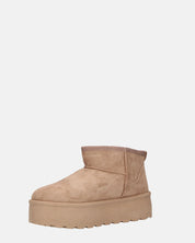 MIREIA - stivaletti bassi beige in camoscio e interno imbottito