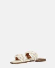 KALI - sandali in tessuto beige chiaro con gemme