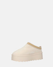 ZELDA - pantolofe platform in camoscio beige chiaro