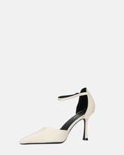 MEENA - decolette bianco con cinturino e soletta nera