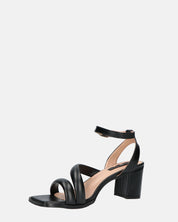 HIROE - sandales à talons et bride en éco-cuir noir