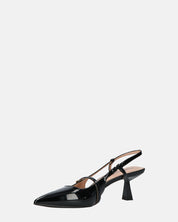 FARAI - sandali in glassy nero con tacco e cinturino
