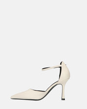 MEENA - decolette bianco con cinturino e soletta nera