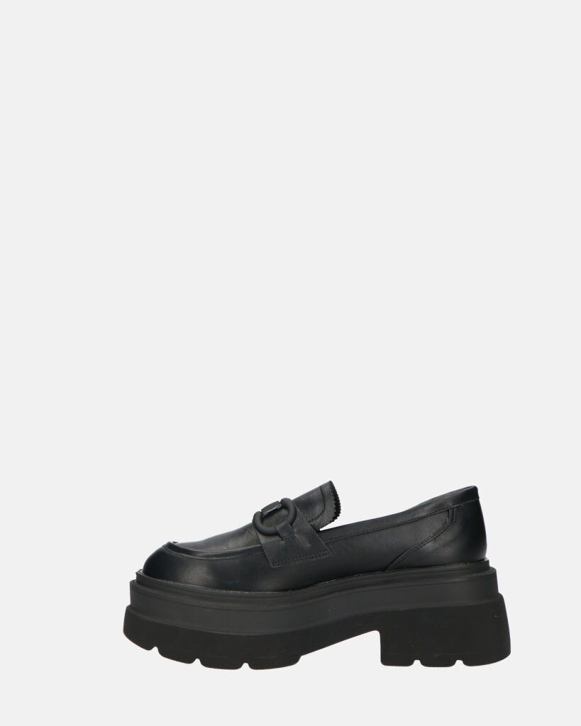 BESSIE - scarpe nere platform con decorazione