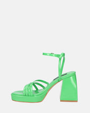 WINONA - sandali in glassy verde con tacco squadrato