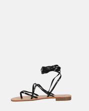 CRESSIDA - sandali bassi beige con cordini nero