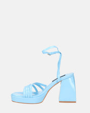 WINONA - sandali in glassy azzurro con tacco squadrato