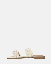 KALI - sandali in tessuto beige chiaro con gemme