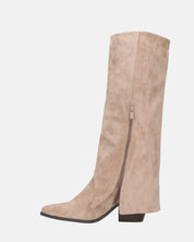 RAHEL - scarpe in camoscio beige con cinture e cerniera laterale