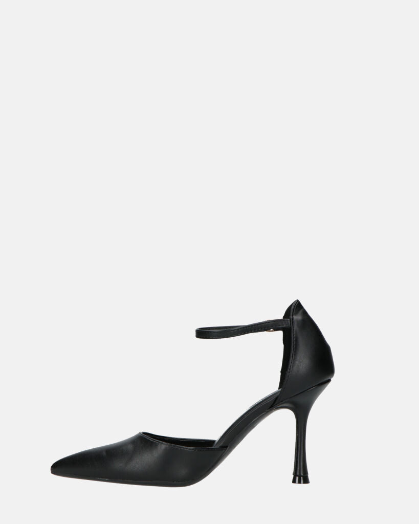 MEENA - decolette nero con cinturino e soletta nera