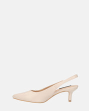 BEVERLIE - decollete con tacco in ecopelle beige