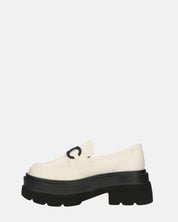 BESSIE - scarpe bianche platform con decorazione