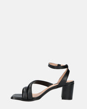 HIROE - sandales à talons et bride en éco-cuir noir