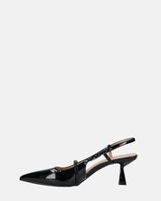 FARAI - sandali in glassy nero con tacco e cinturino