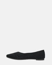 SERENITY - ballerine nere in tessuto ricamato con suola beige