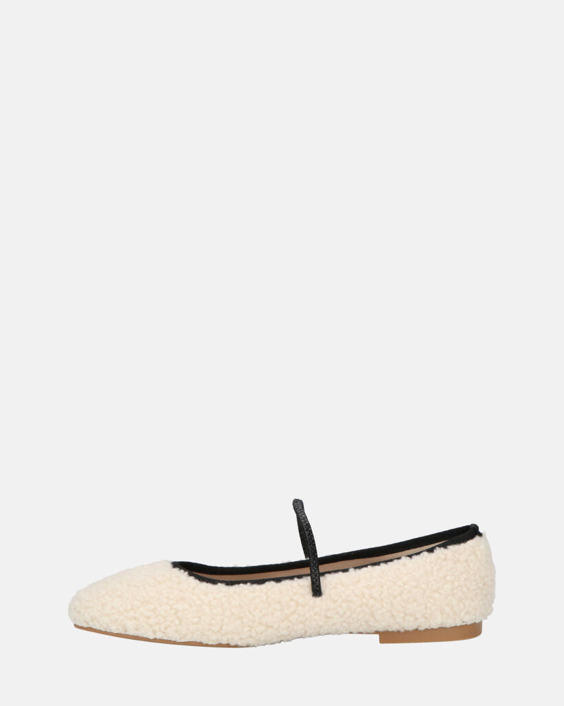 ALISSA - ballerine beige chiaro effetto peluche con suola beige