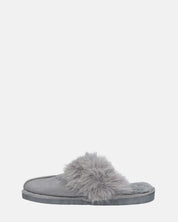 MIDORI - chaussons gris avec fourrure et daim