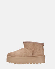 MIREIA - stivaletti bassi beige in camoscio e interno imbottito