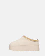 ZELDA - pantolofe platform in camoscio beige chiaro