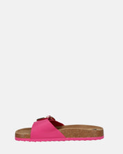 LENA - sandali con suola in sughero e banda fucsia
