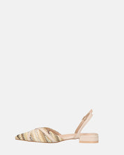 INEZ - sandali beige con dettagli di paglia intrecciata e fibbie
